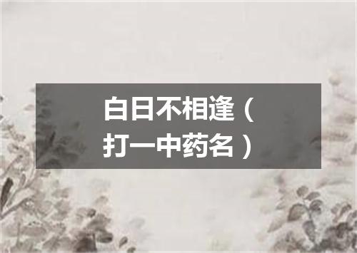 白日不相逢（打一中药名）