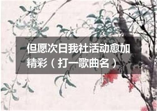 但愿次日我社活动愈加精彩（打一歌曲名）