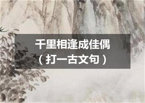 千里相逢成佳偶（打一古文句）