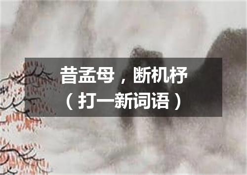 昔孟母，断机杼（打一新词语）