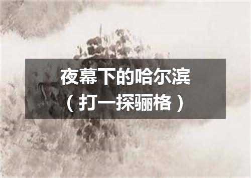 夜幕下的哈尔滨（打一探骊格）