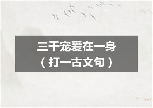 三千宠爱在一身（打一古文句）