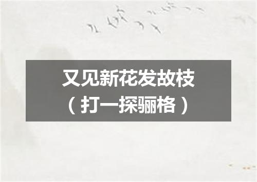 又见新花发故枝（打一探骊格）