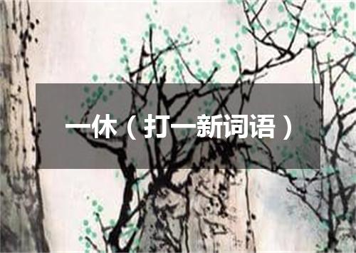 一休（打一新词语）