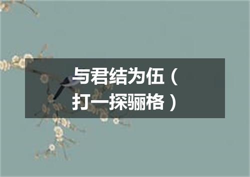 与君结为伍（打一探骊格）