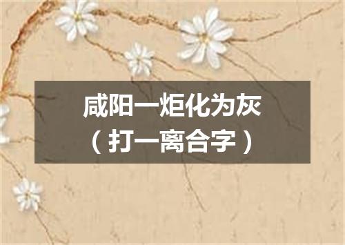 咸阳一炬化为灰（打一离合字）