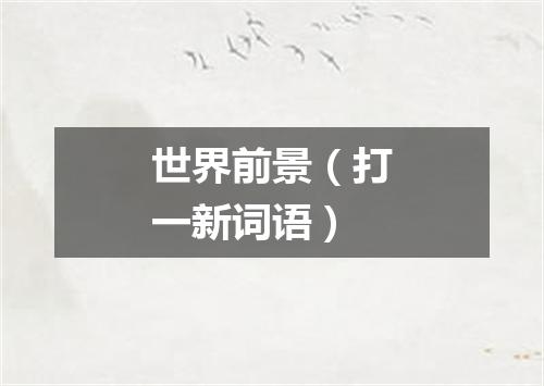 世界前景（打一新词语）