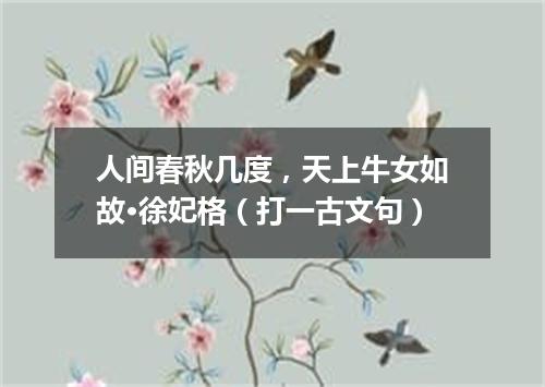 人间春秋几度，天上牛女如故·徐妃格（打一古文句）