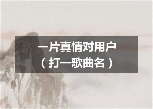 一片真情对用户（打一歌曲名）