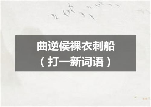 曲逆侯裸衣刺船（打一新词语）