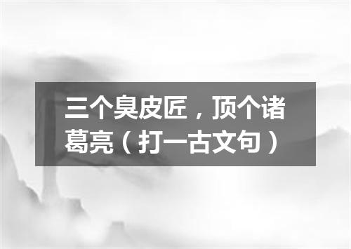 三个臭皮匠，顶个诸葛亮（打一古文句）