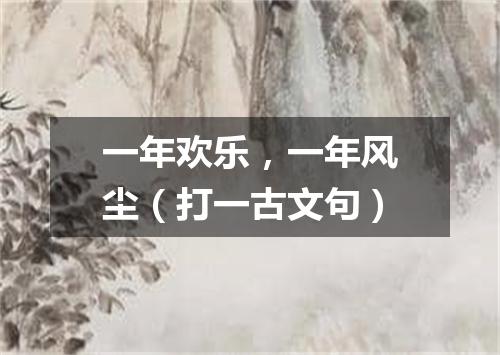 一年欢乐，一年风尘（打一古文句）