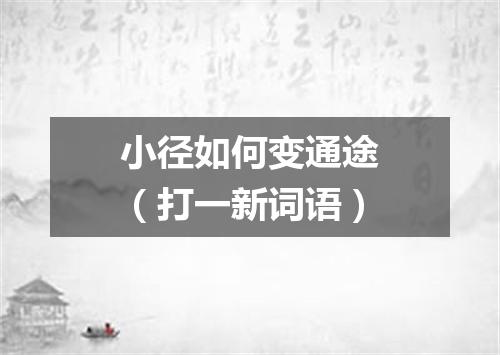 小径如何变通途（打一新词语）