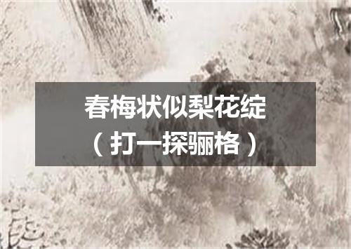 春梅状似梨花绽（打一探骊格）