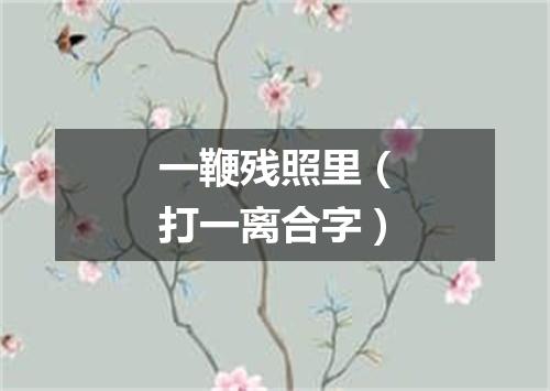 一鞭残照里（打一离合字）