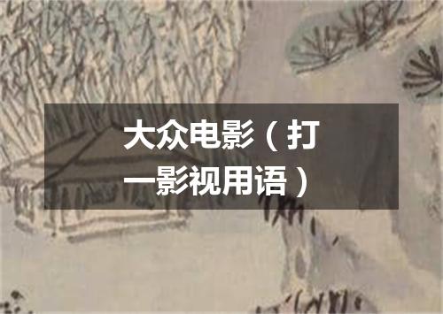 大众电影（打一影视用语）