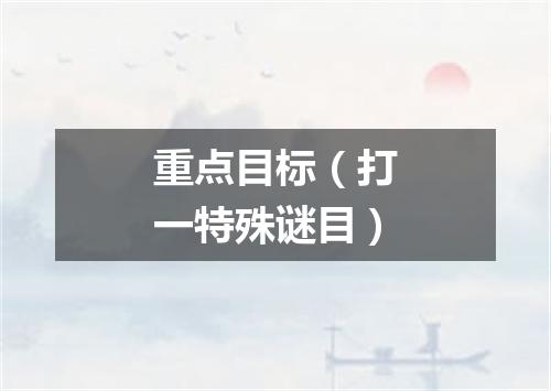 重点目标（打一特殊谜目）