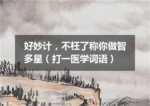 好妙计，不枉了称你做智多星（打一医学词语）