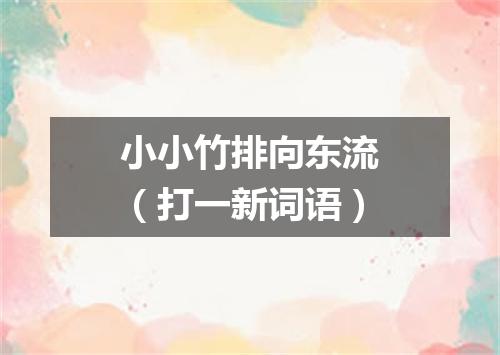 小小竹排向东流（打一新词语）