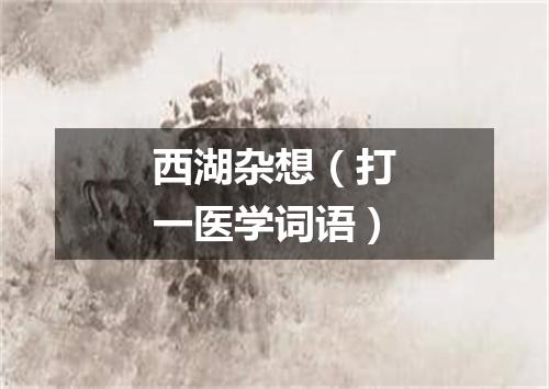 西湖杂想（打一医学词语）