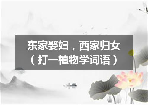 东家娶妇，西家归女（打一植物学词语）