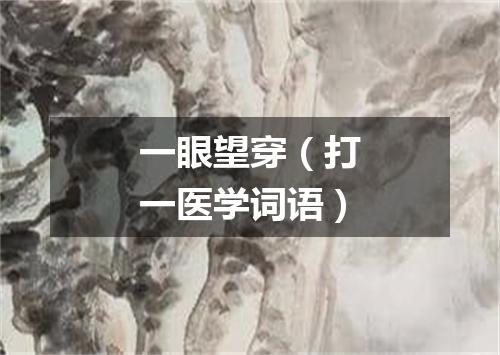 一眼望穿（打一医学词语）
