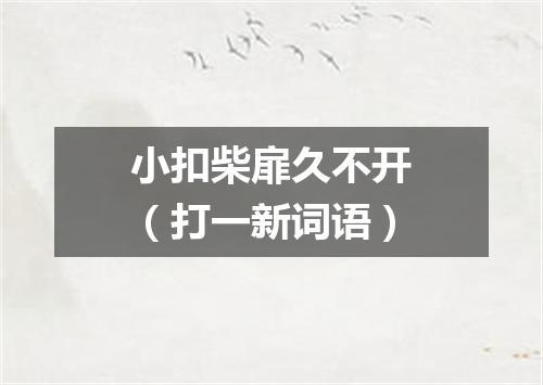 小扣柴扉久不开（打一新词语）