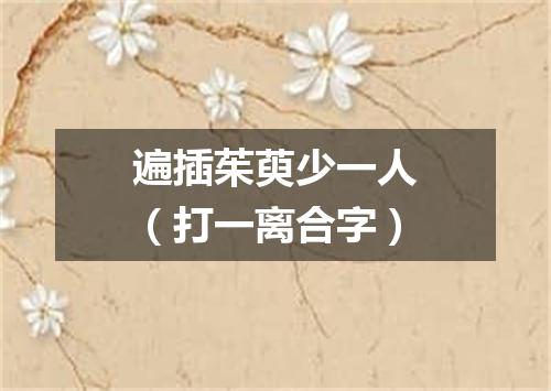遍插茱萸少一人（打一离合字）