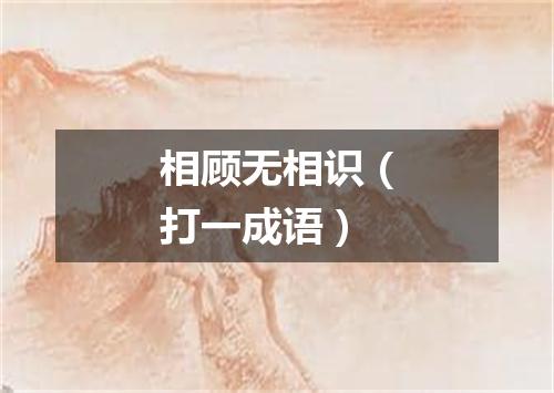 相顾无相识（打一成语）