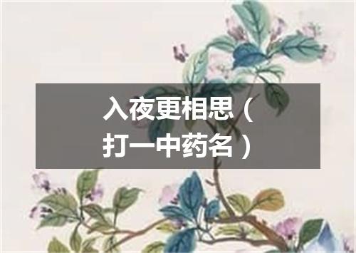 入夜更相思（打一中药名）