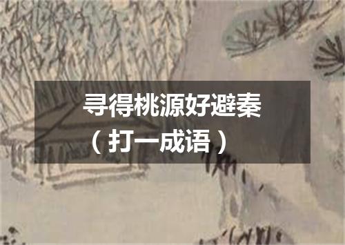 寻得桃源好避秦（打一成语）