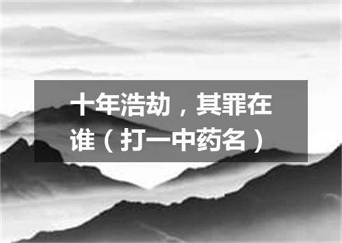 十年浩劫，其罪在谁（打一中药名）