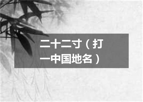 二十二寸（打一中国地名）