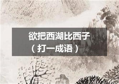 欲把西湖比西子（打一成语）