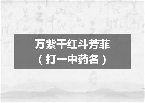 万紫千红斗芳菲（打一中药名）