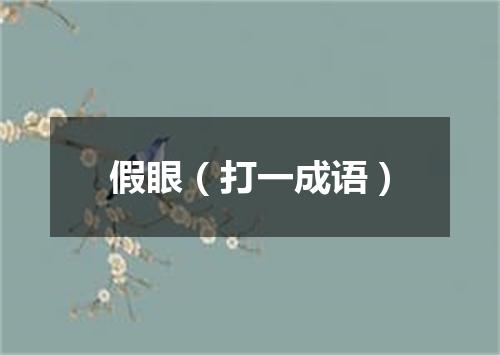 假眼（打一成语）