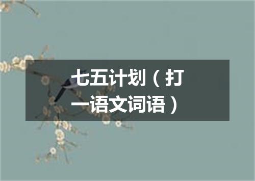 七五计划（打一语文词语）