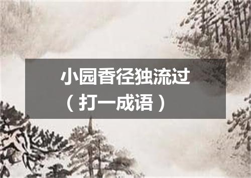 小园香径独流过（打一成语）