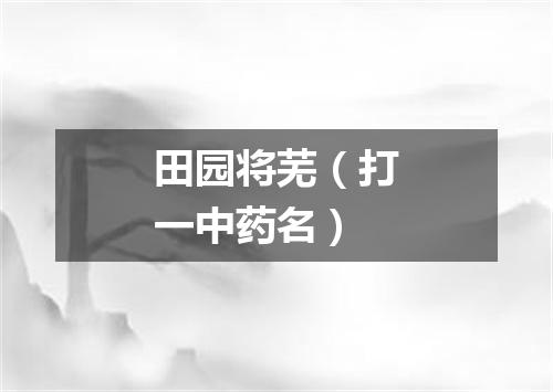 田园将芜（打一中药名）