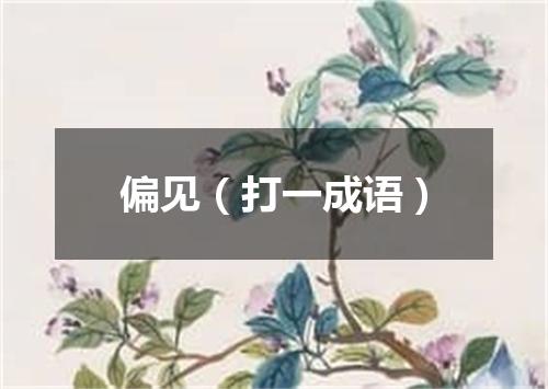 偏见（打一成语）