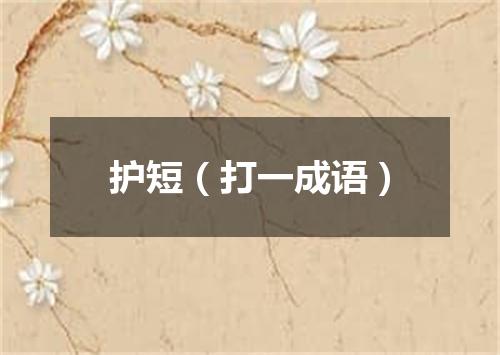 护短（打一成语）