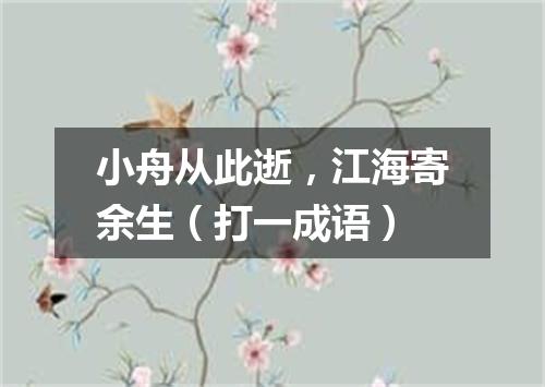 小舟从此逝，江海寄余生（打一成语）