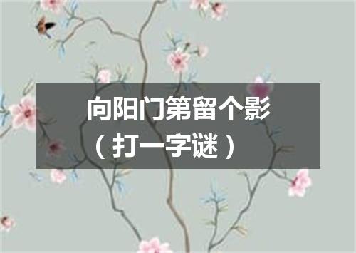 向阳门第留个影（打一字谜）