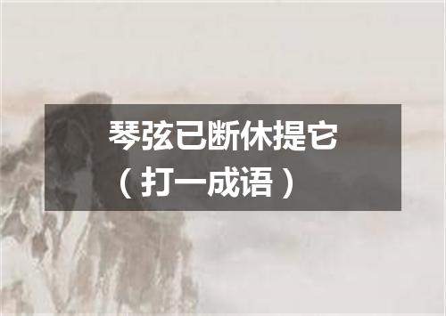 琴弦已断休提它（打一成语）