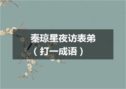 秦琼星夜访表弟（打一成语）