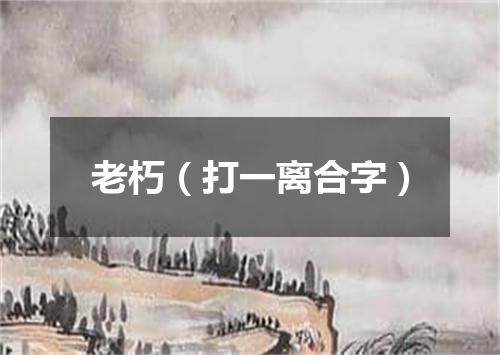 老朽（打一离合字）