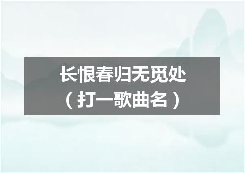 长恨春归无觅处（打一歌曲名）