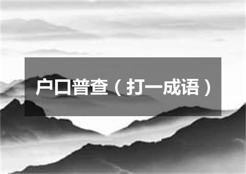 户口普查（打一成语）