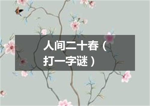 人间二十春（打一字谜）