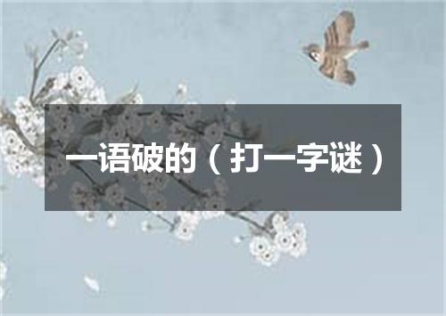 一语破的（打一字谜）